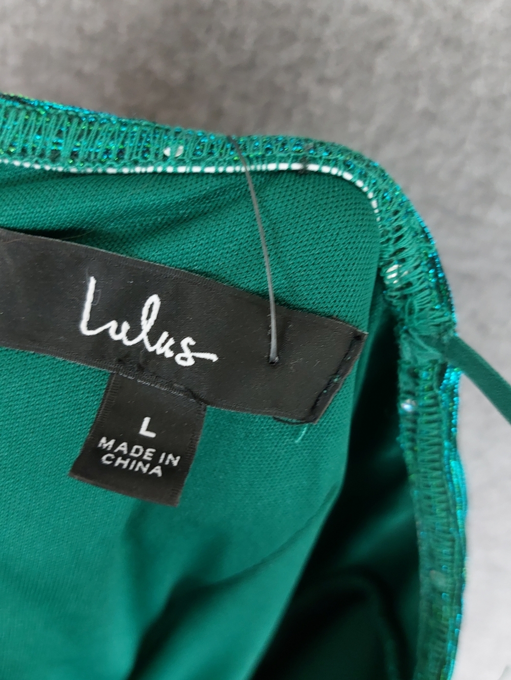 LULUS FLIRTY VIBES WOMENS GREEN SEQUIN MERMAID RUCHED BODY CON MINI DRESS L NWT - Picture 9 of 9